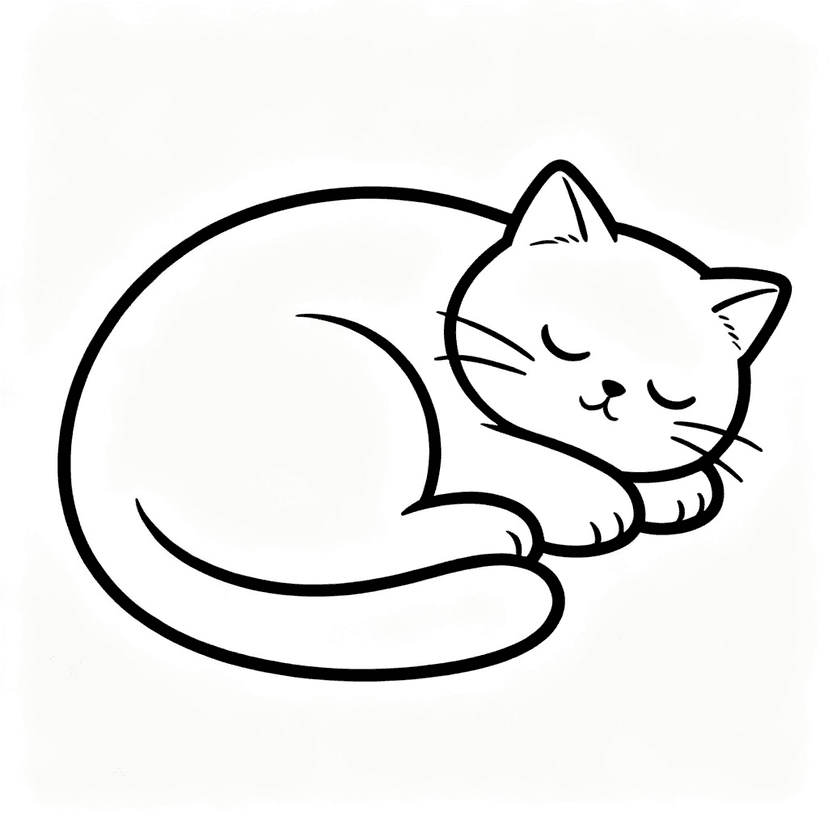 The Big Sleep — free printable cat coloring page