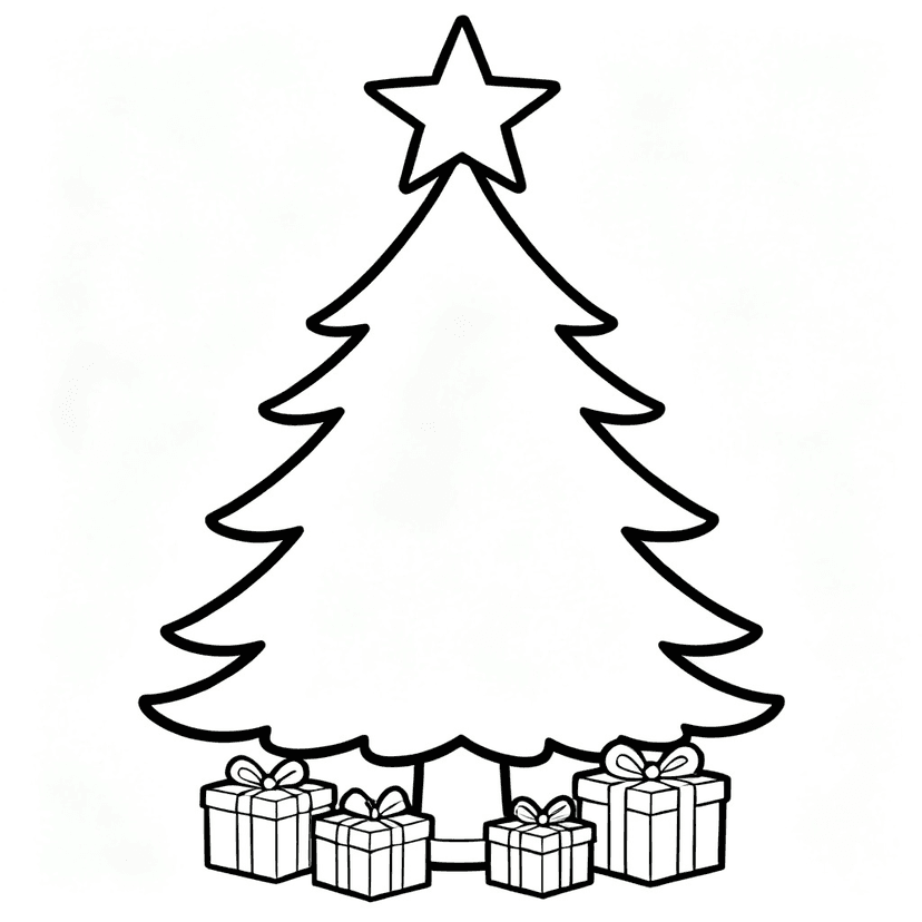 Christmas Tree coloring pages — free printable line art