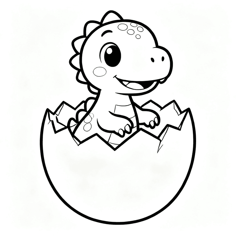 Dinosaur coloring pages — free printable line art