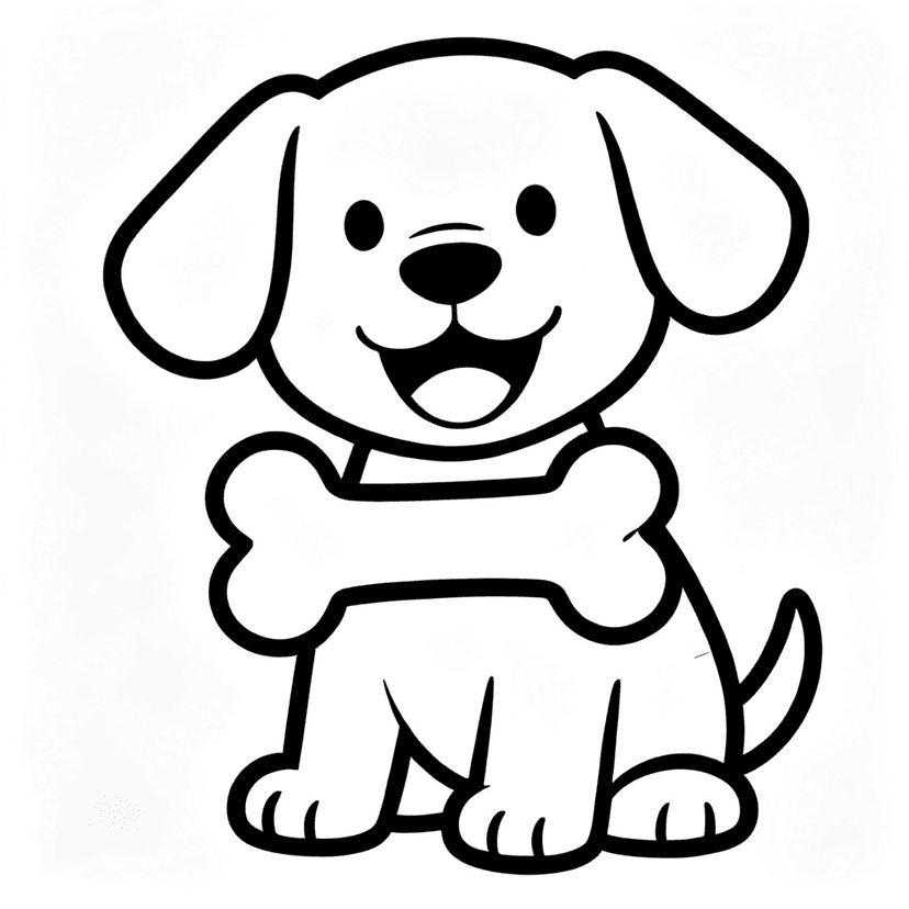 The Good Bone — free printable dog coloring page
