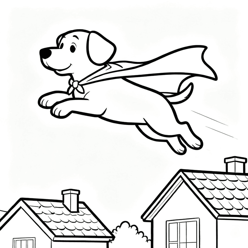 Super Dog — free printable dog coloring page