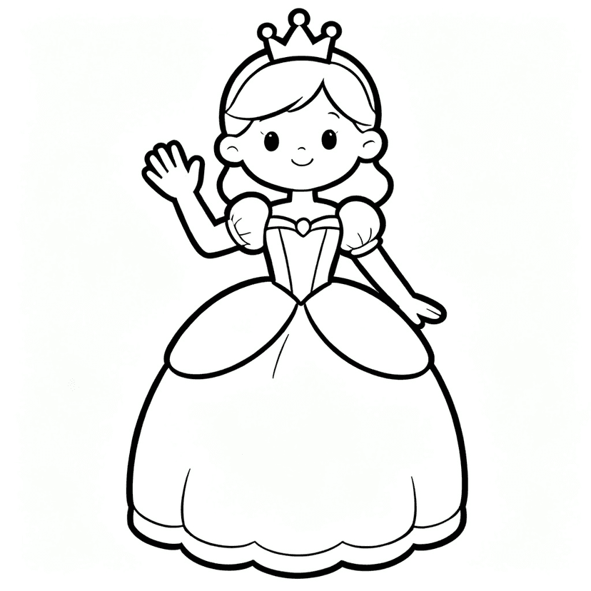 Hello, Princess — free printable princess coloring page
