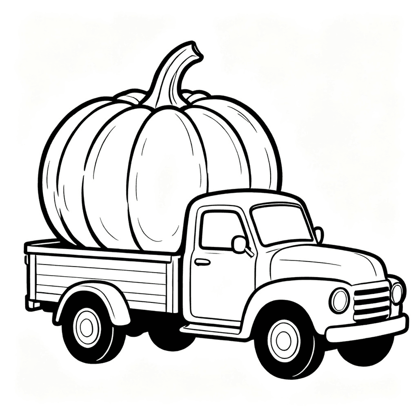 The Great Pumpkin Haul — free printable pumpkin coloring page