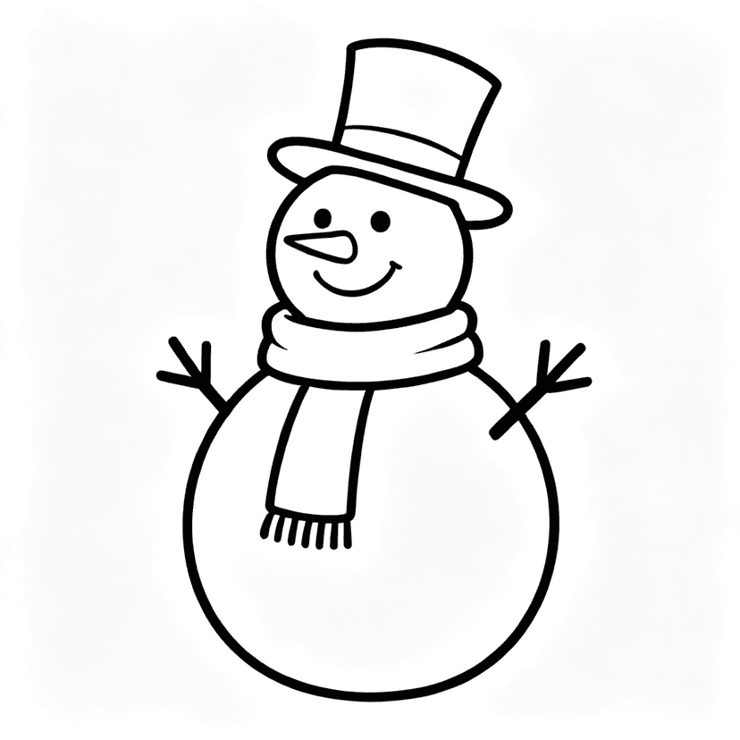 Winter coloring pages — free printable line art