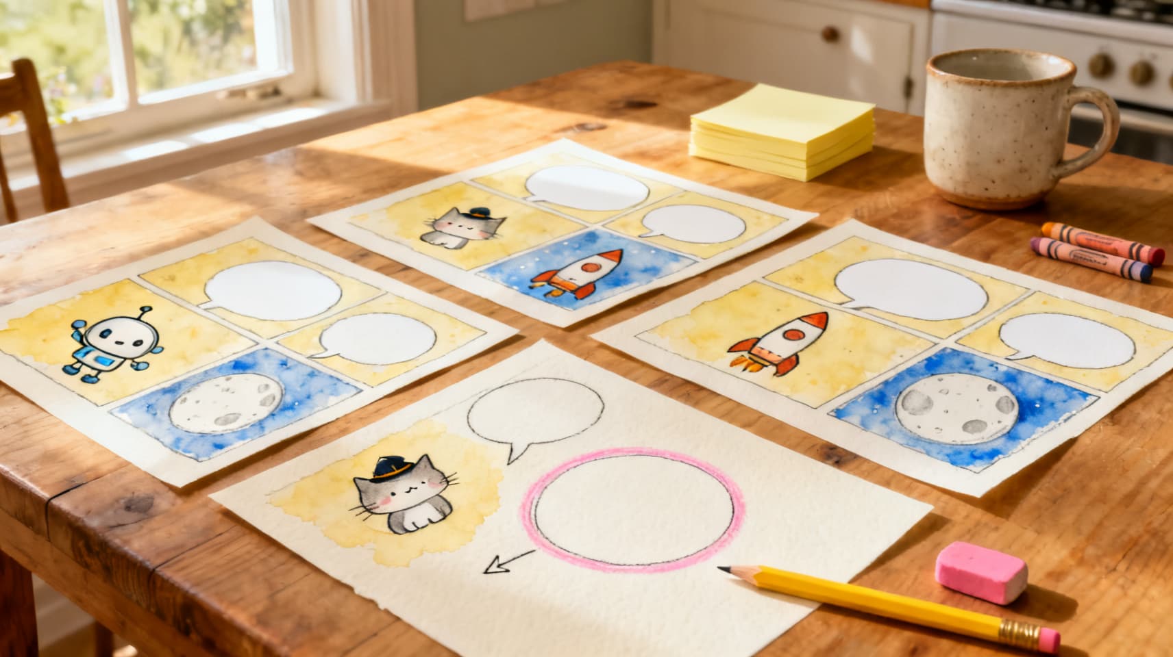 Illustration for "The Comic-Strip Workshop: One Afternoon, One Comic Your Kid Wrote"