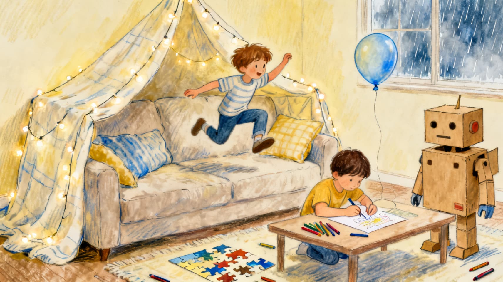 Illustration for "Indoor Activities for Kids: 30 Boredom-Busting Ideas"