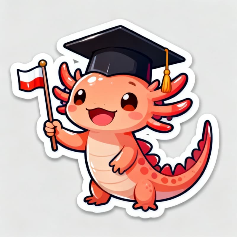 Axolotl class mascot sticker designed with Kidgeni's AI tools for the classroom