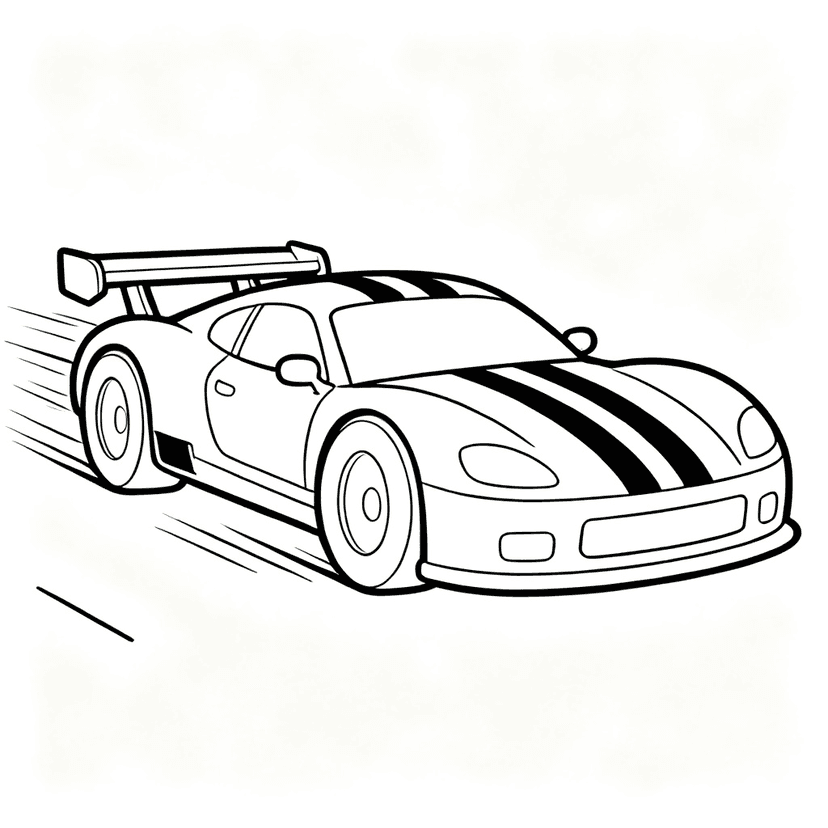 The Racer — free printable car coloring page