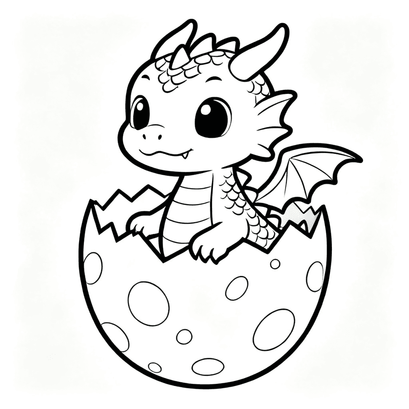 The Hatchling — free printable dragon coloring page