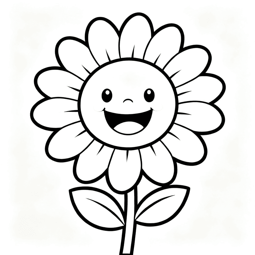 The Sunflower — free printable flower coloring page