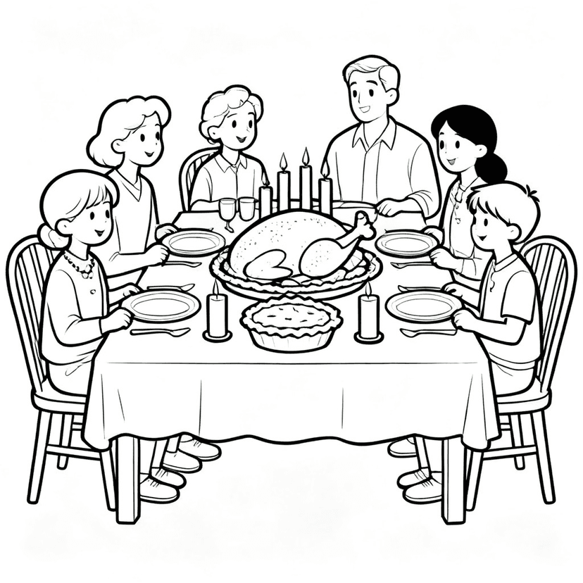 The Whole Feast — free printable thanksgiving coloring page