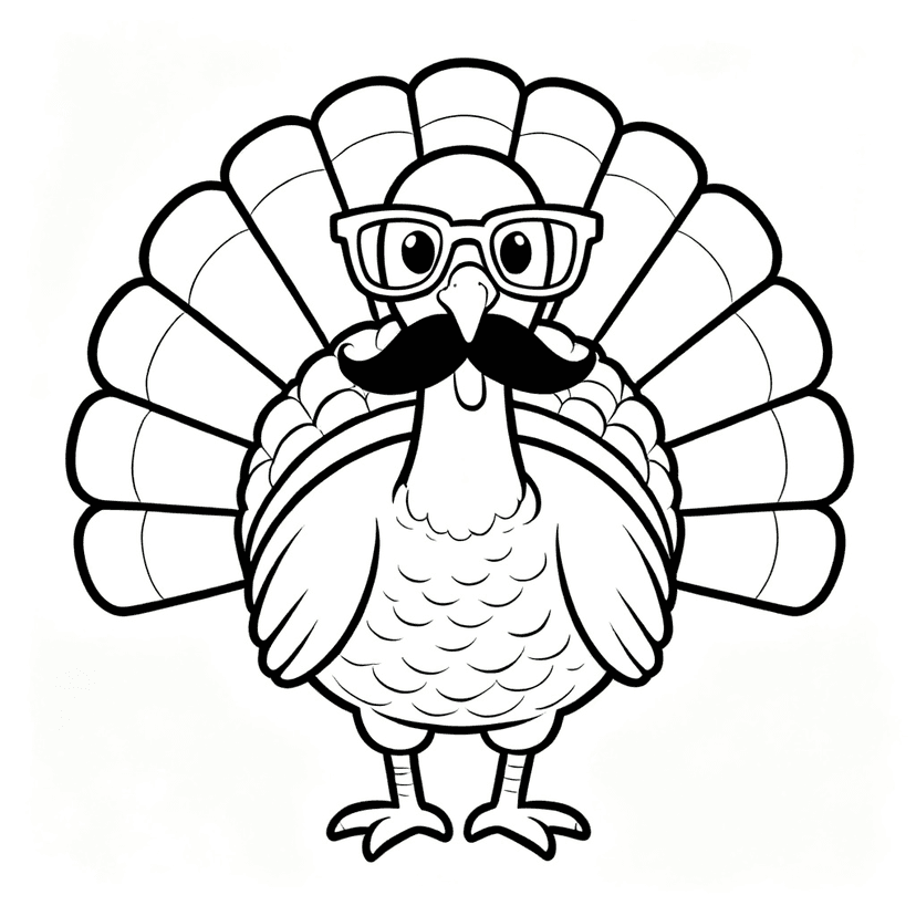 Turkey in Disguise — free printable turkey coloring page
